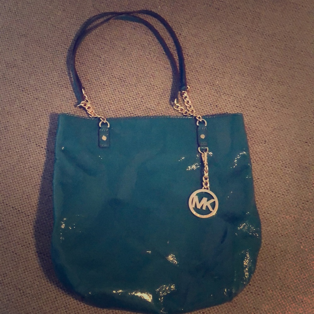 Michael Kors Tote Teal with Keychain